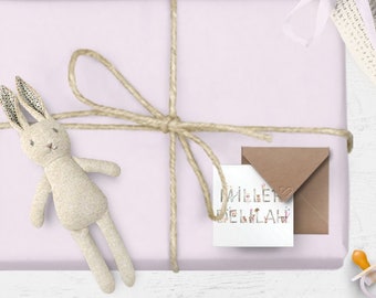 Custom Baby Name Note Cards | Personalized Animal Watercolor Gift Set | Baby Shower Thank You Cards