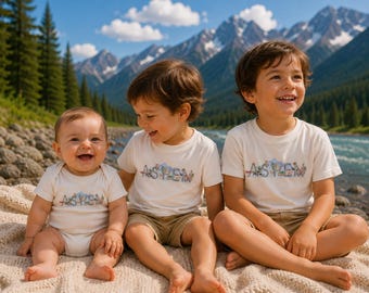 Aspen Kids Tee and Bodysuit — Cute Mountain Vacation Shirt for Infants, Toddlers & Youth