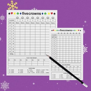 Five Crowns Scoring Pad - Grande o pequeño - Nombre(s) personalizado(s)