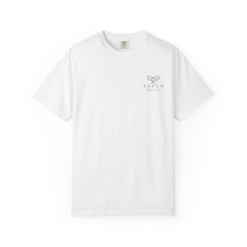 Mountain Range Graphic Tee | Aspen Tennis Club Tennis Shirt | Comfort Colors Scenic Tee | Gift for Tennis Lover image 5