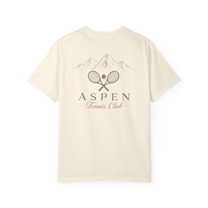 Mountain Range Graphic Tee | Aspen Tennis Club Tennis Shirt | Comfort Colors Scenic Tee | Gift for Tennis Lover image 8