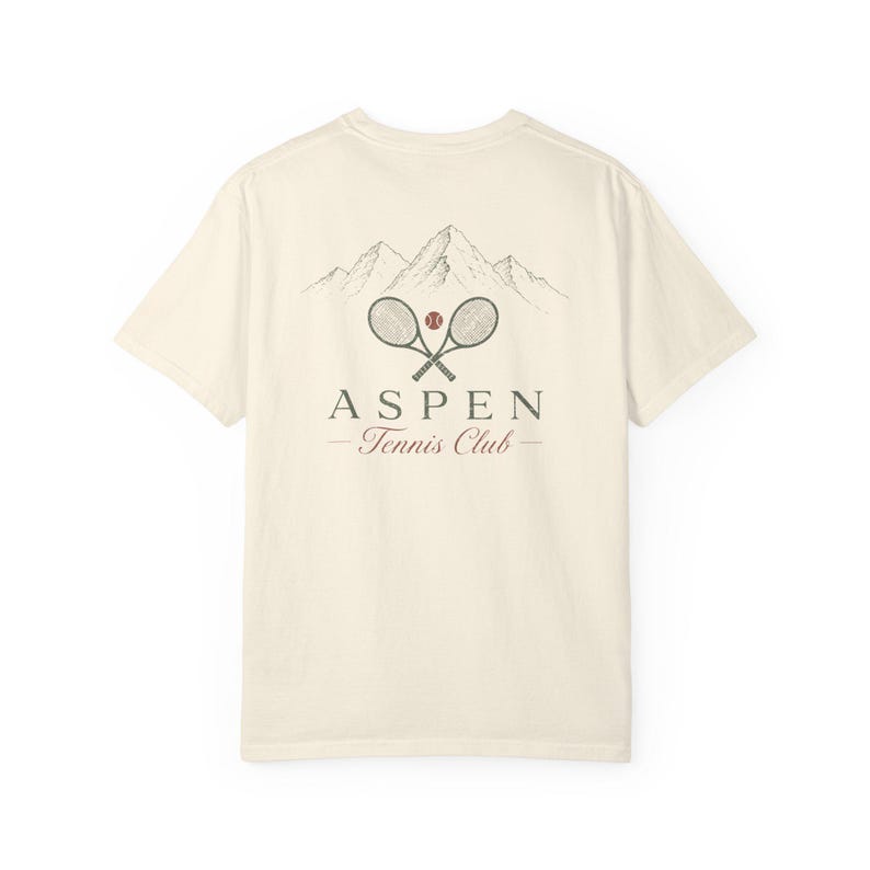 Mountain Range Graphic Tee | Aspen Tennis Club Tennis Shirt | Comfort Colors Scenic Tee | Gift for Tennis Lover image 8