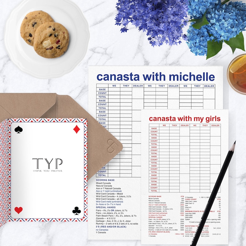 Canasta Scoring Pad - Large or Small - Personalized Name or "with My Girls" - Etsy