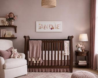 Custom Baby Name Sign | Personalized Nursery Wall Art | Watercolor Animal Baby Shower Gift