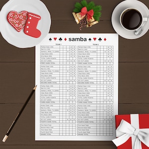 Samba Scoring Pad - Personalisierte Name(n)