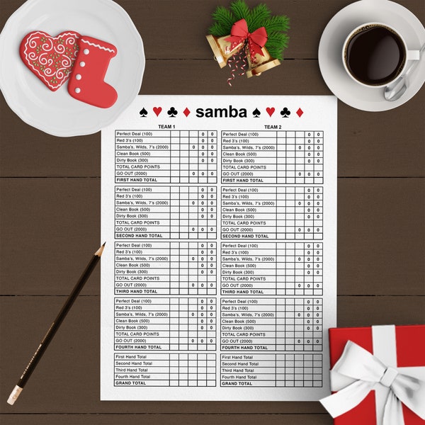 Samba Scoring Pad - Personalized Name(s)