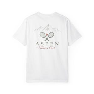 Mountain Range Graphic Tee | Aspen Tennis Club Tennis Shirt | Comfort Colors Scenic Tee | Gift for Tennis Lover image 6