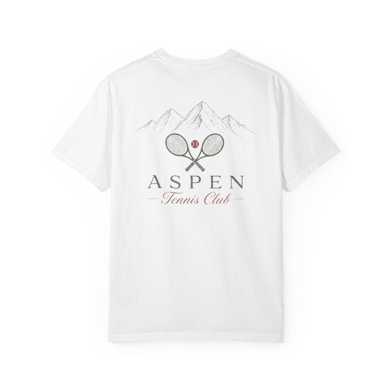 Mountain Range Graphic Tee | Aspen Tennis Club Tennis Shirt | Comfort Colors Scenic Tee | Gift for Tennis Lover image 6