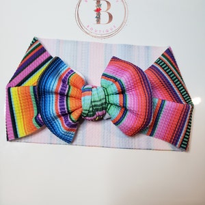 Serape Headwrap Bow Set | Serape Piggie Bows Set | Cinco De Mayo