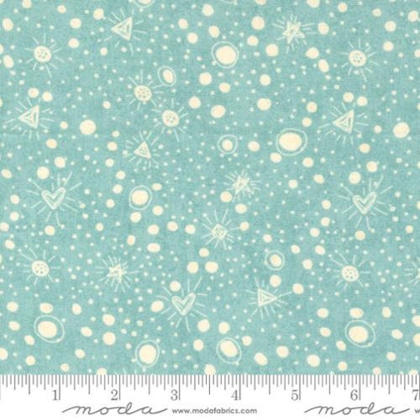 Fabric Fruit Loop by Basicgrey Sparkle Dot blender Jenipapo Aqua blue for Moda quilting 100%cotton, Quilting & sewing, cut to order 30736 18
