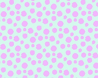 Tabby Road Deja vu Disco Furball Tula Pink from Free Spirit fabrics.  Dot fabric MKTP.001.TECHNOMINT Minky