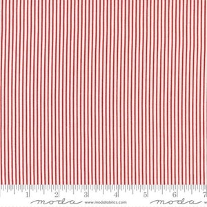 Graze Stripe Red and white stripe fabric, cut to order cotton quilting fabric by Sweetwater for Moda  55603 16