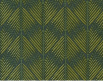 Pine Valley Christmas Fabric by the yard by Basic Grey for moda 100% cotton, Mountain Pine Blenders Stripe Leaves Mistletoe 30745 17