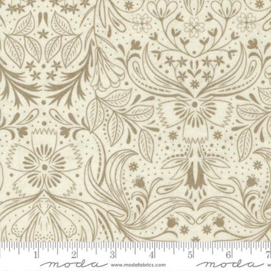 Designer Quilting Fabric Decorum Goodness Ecru by Basic Grey for Moda
