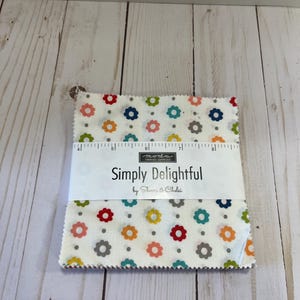 Simply Delightful charm pack precut 5 inch squares by Sherri & Chelsi for Moda 37640PP rainbow colors