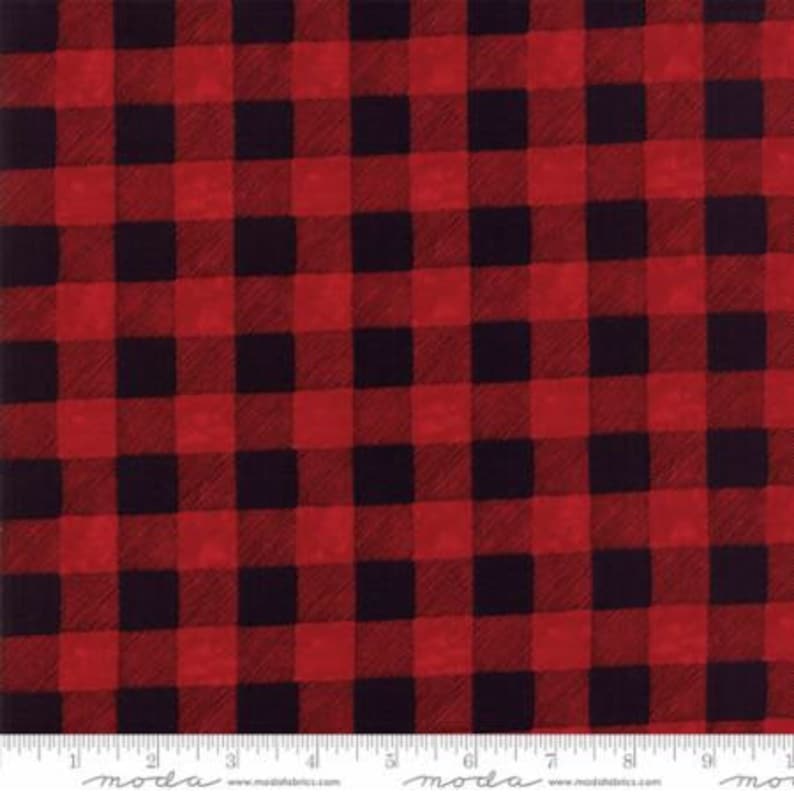 Grey and White Buffalo Check plaid Hearthside Holiday Christmas fabric by the yard Deb Strain 19836 11 Slate Grey