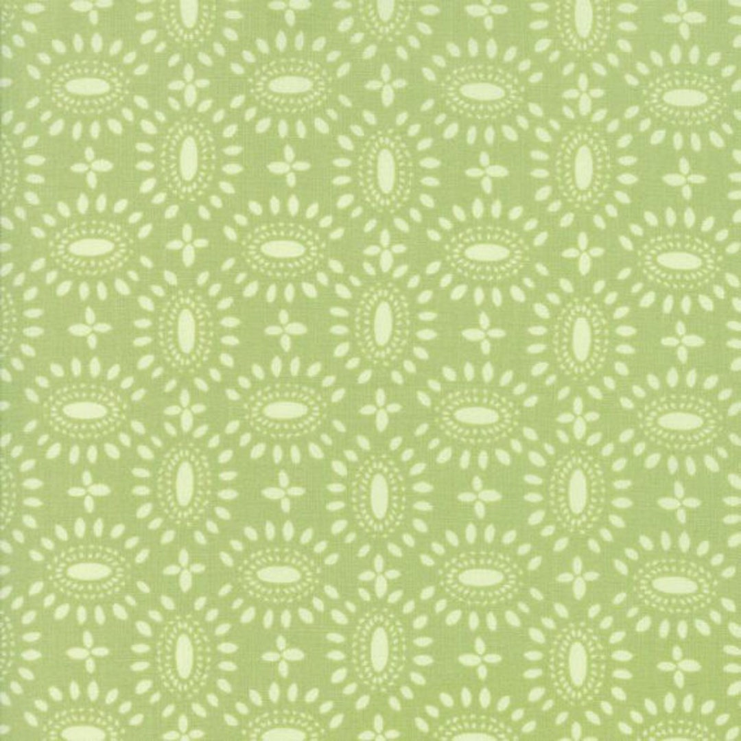 Ovals on Green Background Bloomsbury Lime Moda Fabric by - Etsy