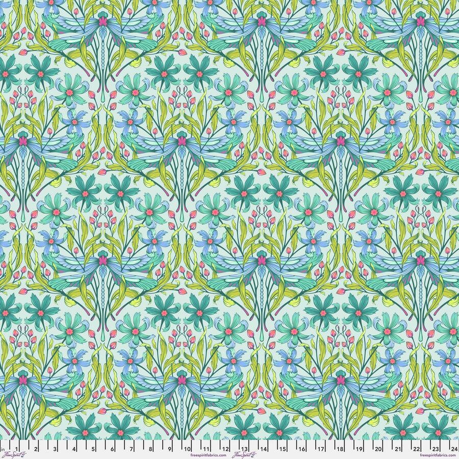 Tula Pink Moon Garden Fabric Lazy Stripe Moonlight Fabric by