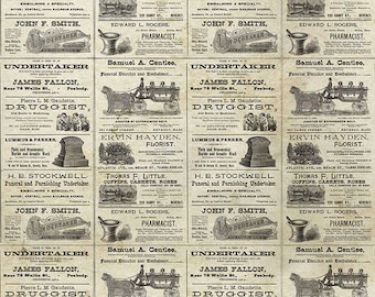 Undertaker Neutral by Tim Holtz Eclectic Elements Regions Beyond Free Spirit PWTH156.NEUTRAL cut to order quilting cotton Halloween