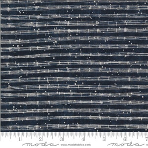 The Blues Stave quilting cotton fabric by Janet Clare for Moda Duke navy 16900 18