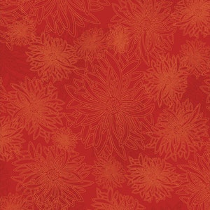 Flame red floral blender fabric floral elements 200 Thread count by Art Gallery Fabrics for quilting and sewing cut to order FE-535