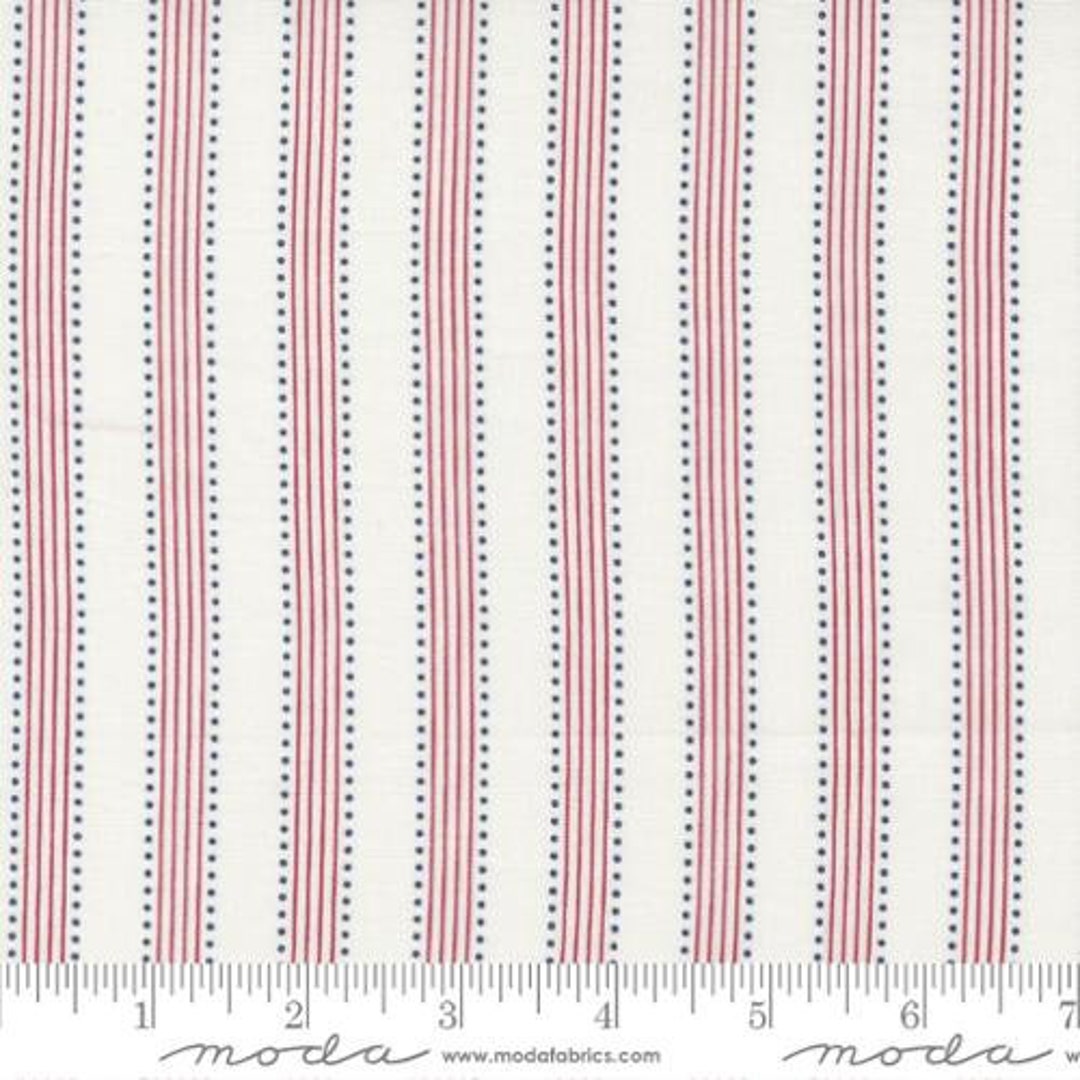 Dotted Stripe Cream and Red From Isabella Designed by Minick and
