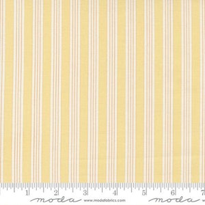Fruit Cocktail fabric yellow Ticking Stripe in Pineapple by Joanna Figaro for Figtree quilts for Moda 20467 18 cut to order yardage