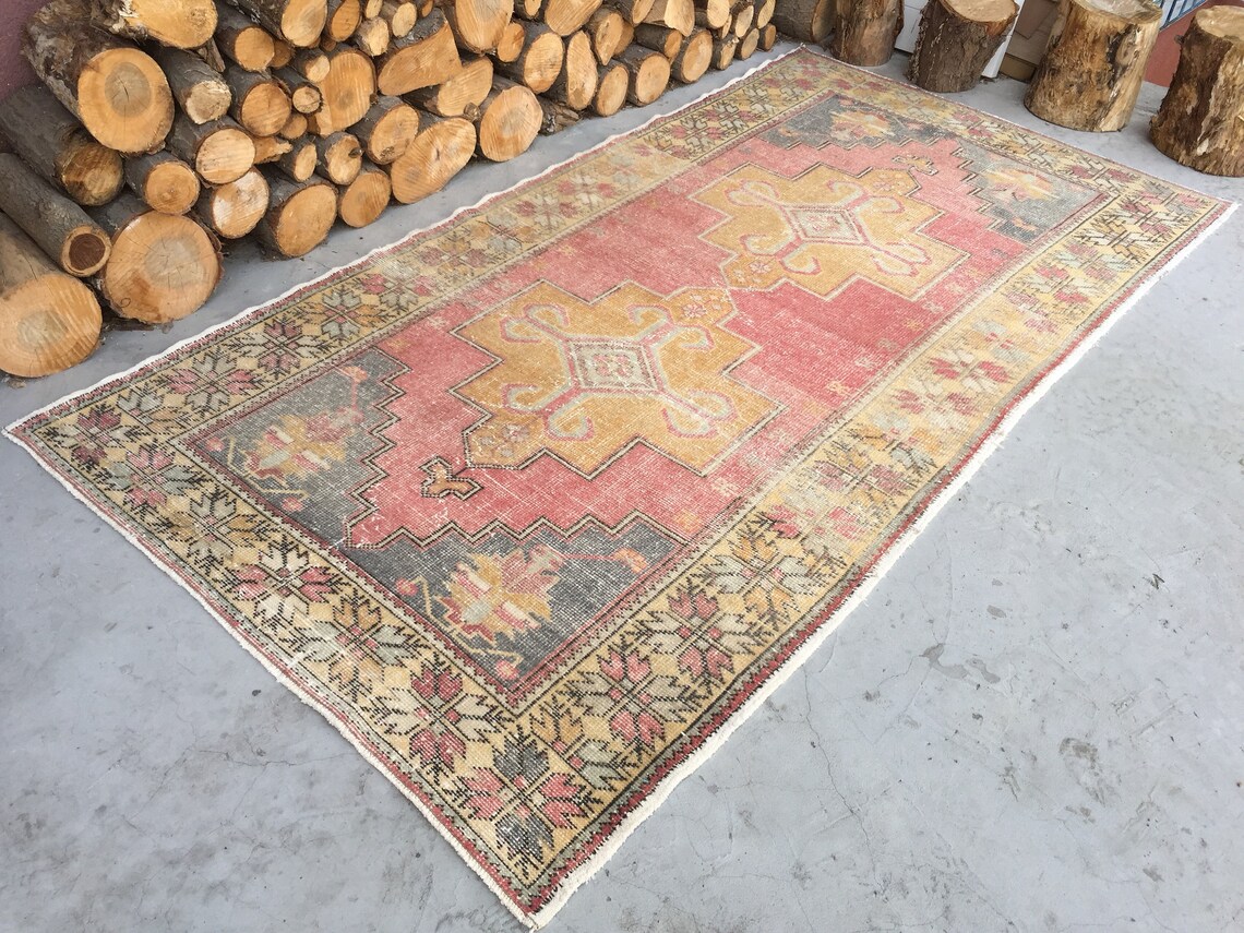 Pink Oushak Rug8'9'x4'6'ftİnterior Designer Etsy