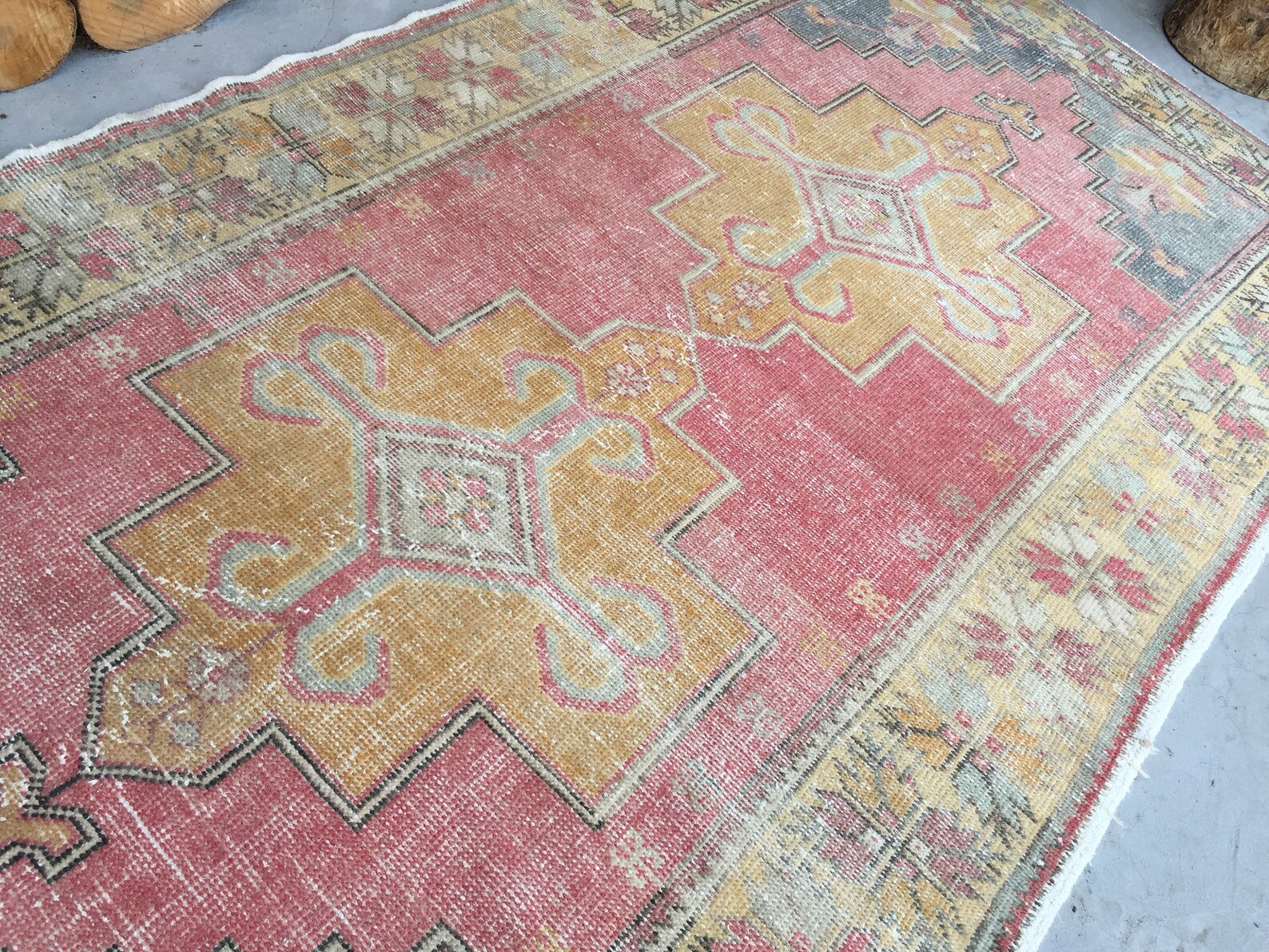 Pink Oushak Rug8'9'x4'6'ftİnterior Designer Etsy