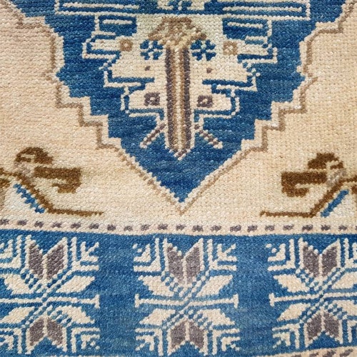 Oushak shops Small Rug, 1'1'x2'6' Hand knotted Small Rug, Door Mat Rug, Bathroom Decorative Rug, Entryway Rug, Turkish Vintage Rug, 81x34
