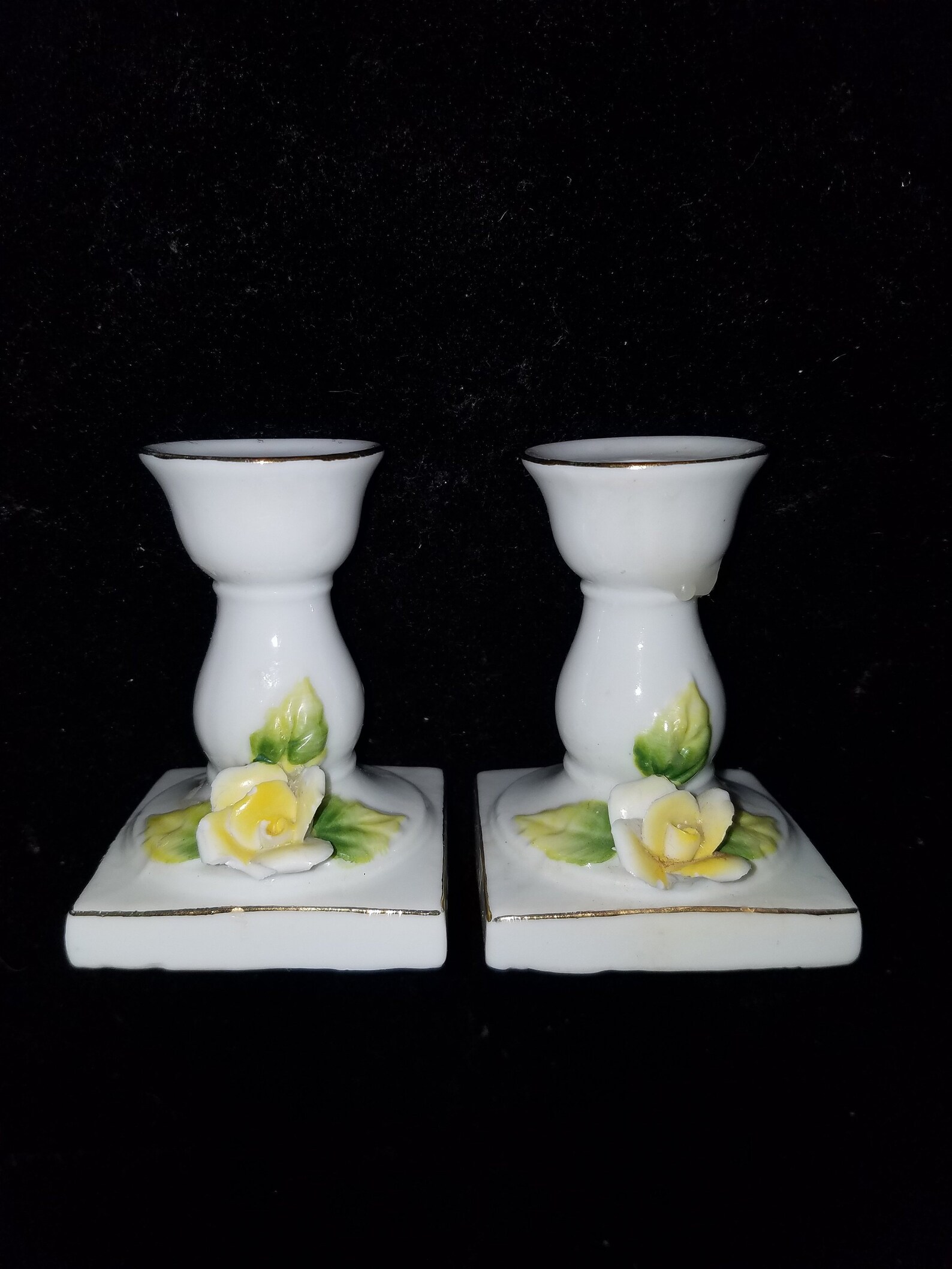 Yellow Rose Candle Holders Norleans Japón Etsy