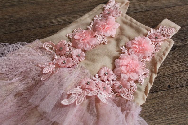 floral romper sitter props sitter floral outfit beige photo prop sitter romper and tieback- baby girl photography Prop crown