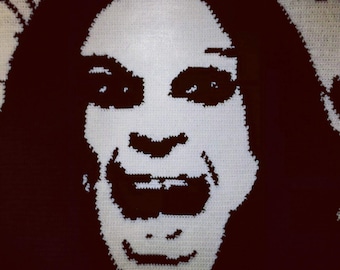 Ozzy Osbourne | crochet pattern | knitting | wall art | blanket | pillow