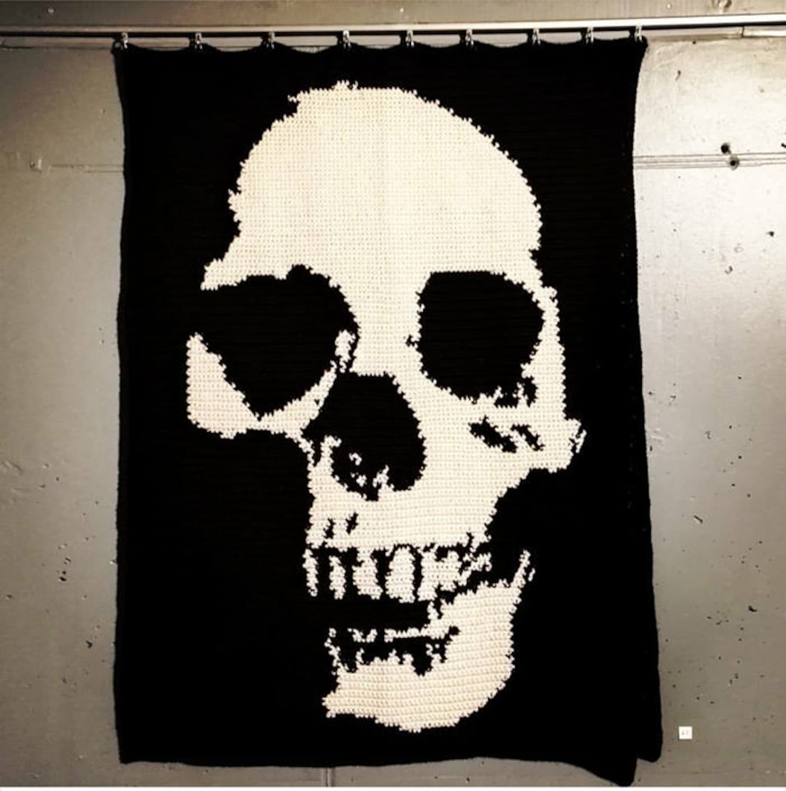 Skull Crochet/knitting Pattern. Wall Art/blanket - Etsy