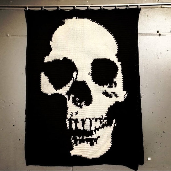 Skull Crochet Blanket Pattern Etsy