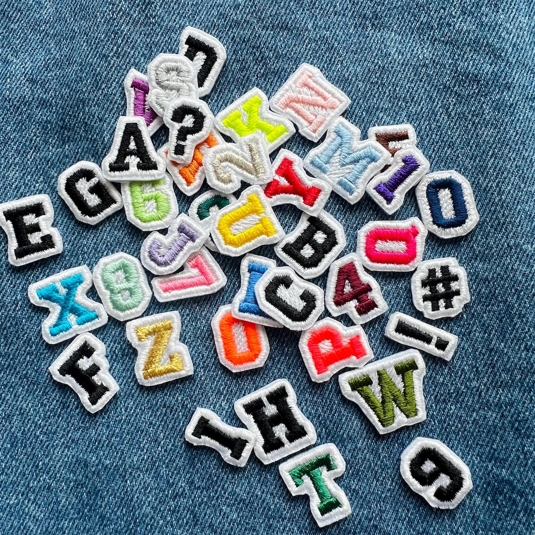 2 Cm Iron on Letter Patches, Embroidered Custom Word Applique, Small ...