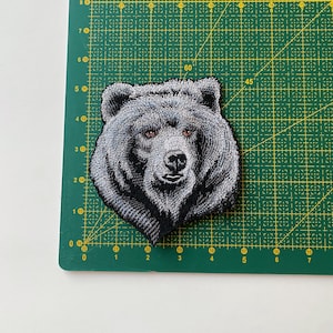 Black bear embroidered iron on patch, Grizzly back badge for jackets, vests, bags image 7
