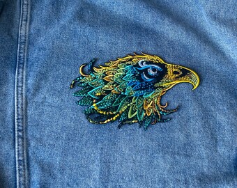 Colorful Eagle Embroidered Applique: Iron On Bird Patch