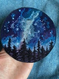 Starry Night Sky Iron On Patch: Galaxy Tree Badge product logo