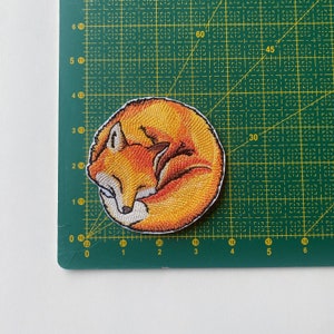 Cute fox iron on patch, Woodland sustainable clothing decor image 8