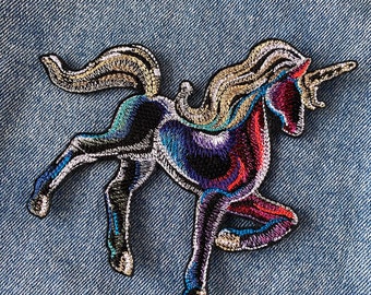 Rainbow Unicorn Iron-On Patch: Fantasy Badge