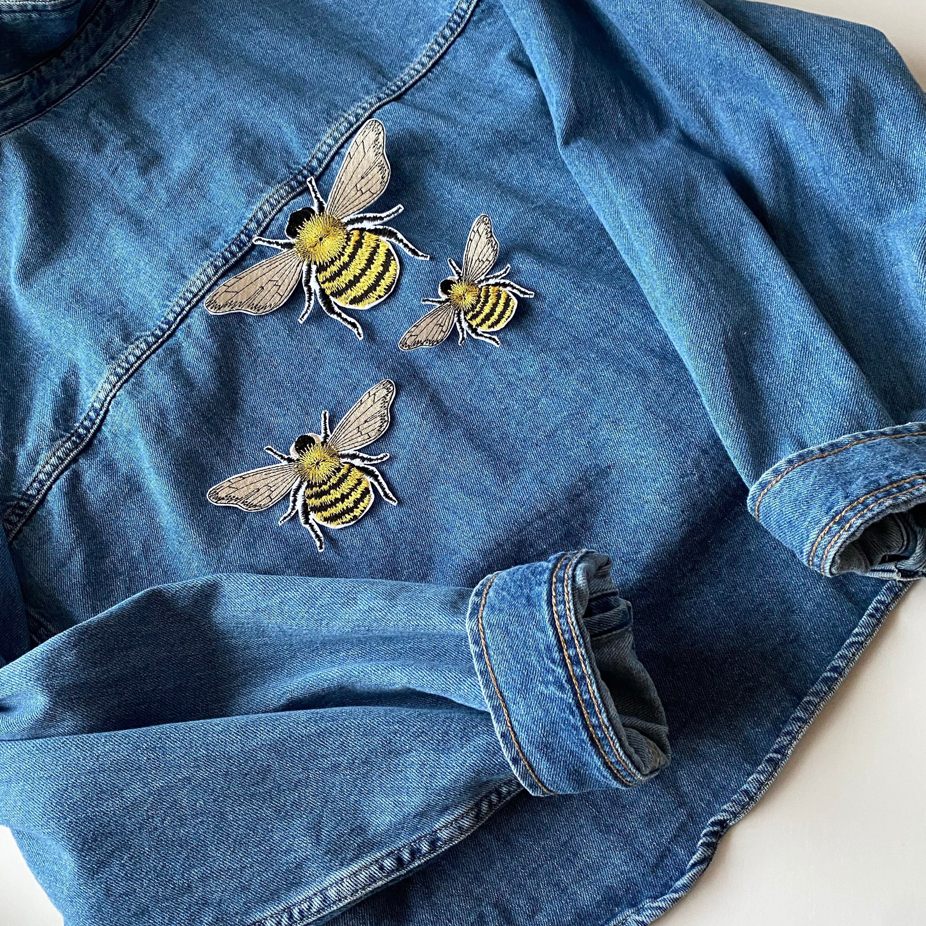 Bee Iron on Patch, Embroidered Applique for Jacket, Backpack, Denim - Etsy