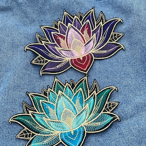 Lotus mandala flower patch, Art applique, Clothing embellishment, patch iron on geometric