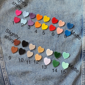 Tiny heart fusible patch, Multicolor heart applique, I love you patch, Cute small patch, Iron on patches micro imagem 4