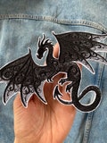 Embroidered Dragon Patch: Copper Patina Iron-On Applique product logo