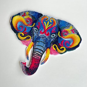 Geborduurde olifant opstrijkpatch,