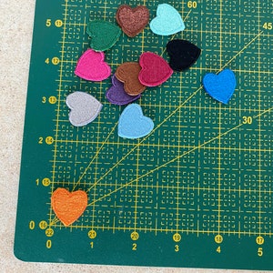 Tiny heart fusible patch, Multicolor heart applique, I love you patch, Cute small patch, Iron on patches micro image 8