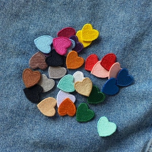 Tiny heart fusible patch, Multicolor heart applique, I love you patch, Cute small patch, Iron on patches micro