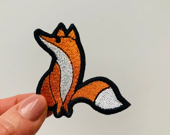 Embroidered Fox Patch: Iron On or Sew On Applique