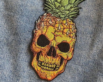 Large Skull Patch: Horror Biker Iron On Applique